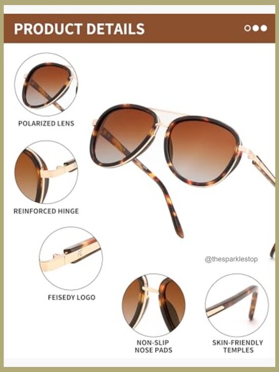 Retro Polarized Aviator Sunglasses Vintage Square Frame Metal Plastic main image 4